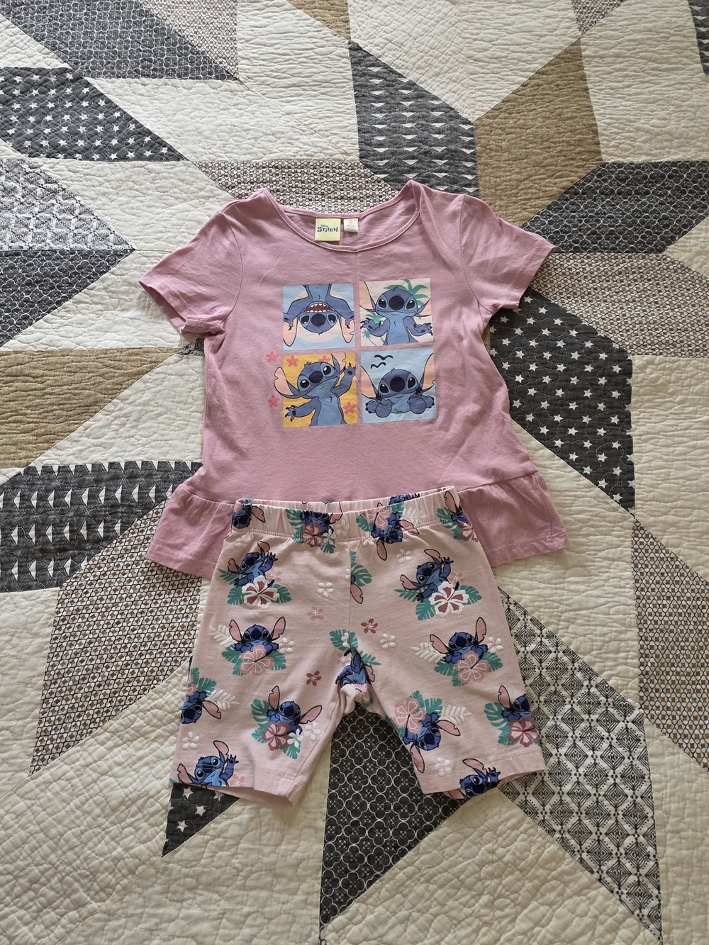 Disney Pink Stitch Short Pajama Set